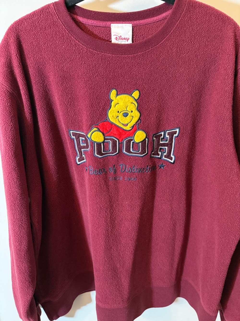 Vintage Disney Burgundy Pooh Fleece Pullover